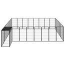 vidaXL 34 paneles fekete porszórt acél kutyakennel 50 x 100 cm