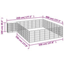 vidaXL 34 paneles fekete porszórt acél kutyakennel 50 x 100 cm