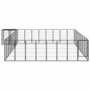 vidaXL 38-paneles fekete porszórt acél kutyakennel 50 x 100 cm