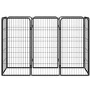 vidaXL 8-paneles fekete porszórt acél kutyakennel 50 x 100 cm