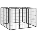 vidaXL 12-paneles fekete porszórt acél kutyakennel 50 x 100 cm