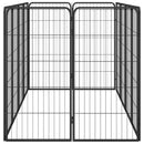 vidaXL 12-paneles fekete porszórt acél kutyakennel 50 x 100 cm