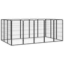 vidaXL 16-paneles fekete porszórt acél kutyakennel 50 x 100 cm