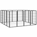 vidaXL 16-paneles fekete porszórt acél kutyakennel 50 x 100 cm