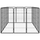 vidaXL 16-paneles fekete porszórt acél kutyakennel 50 x 100 cm
