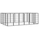 vidaXL 20-paneles fekete porszórt acél kutyakennel 50 x 100 cm