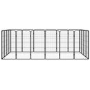 vidaXL 20-paneles fekete porszórt acél kutyakennel 50 x 100 cm