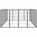 vidaXL 20-paneles fekete porszórt acél kutyakennel 50 x 100 cm
