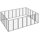 vidaXL 24 paneles fekete porszórt acél kutyakennel 50 x 100 cm