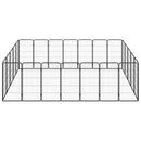 vidaXL 24 paneles fekete porszórt acél kutyakennel 50 x 100 cm
