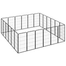 vidaXL 24 paneles fekete porszórt acél kutyakennel 50 x 100 cm