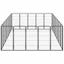 vidaXL 24 paneles fekete porszórt acél kutyakennel 50 x 100 cm
