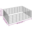 vidaXL 24 paneles fekete porszórt acél kutyakennel 50 x 100 cm