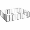 vidaXL 32-paneles fekete porszórt acél kutyakennel 50 x 100 cm