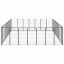 vidaXL 32-paneles fekete porszórt acél kutyakennel 50 x 100 cm