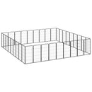 vidaXL 36-paneles fekete porszórt acél kutyakennel 50 x 100 cm