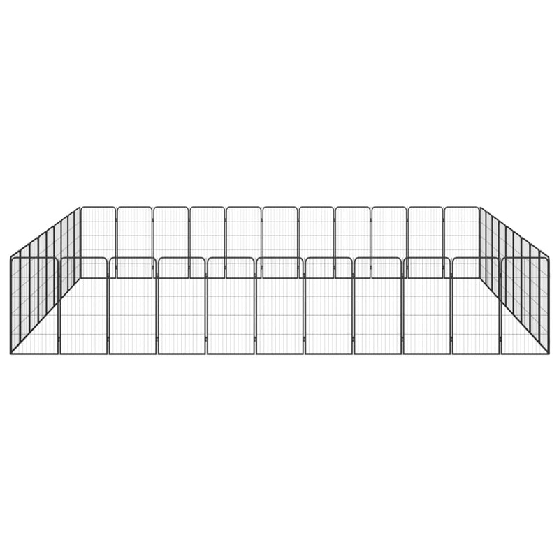 vidaXL 40-paneles fekete porszórt acél kutyakennel 50 x 100 cm