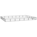 vidaXL 24 paneles fekete porszórt acél kutyakennel 100 x 50 cm
