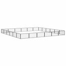 vidaXL 24 paneles fekete porszórt acél kutyakennel 100 x 50 cm