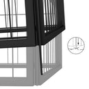 vidaXL 24 paneles fekete porszórt acél kutyakennel 100 x 50 cm