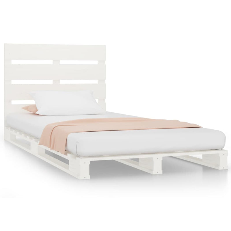 vidaXL fehér tömör fenyőfa ágy matrac nélkül 90 x 200 cm