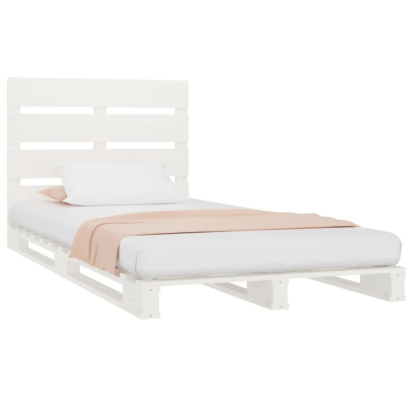 vidaXL fehér tömör fenyőfa ágy matrac nélkül 90 x 200 cm