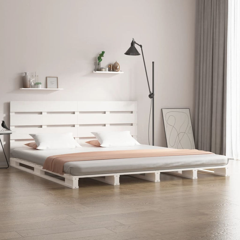 vidaXL fehér tömör fenyőfa ágykeret 180 x 200 cm (Super King)