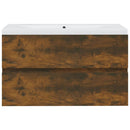 vidaXL füstös tölgy színű szerelt fa mosdószekrény beépített mosdóval