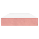 vidaXL rózsaszín bársony zsebrugós ágymatrac 90x190x20 cm