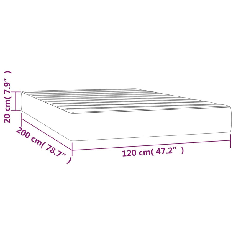 vidaXL sötétszürke bársony zsebrugós ágymatrac 120x200x20 cm