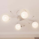 vidaXL mennyezeti lámpa kerek üvegburákkal 4 db G9 LED-lámpához
