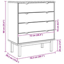 vidaXL OTTA tömör fenyőfa fiókos szekrény 76,5 x 39,5 x 90 cm