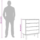 vidaXL OTTA tömör fenyőfa fiókos szekrény 76,5 x 39,5 x 90 cm