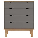 vidaXL OTTA barna-szürke tömör fenyőfa éjjeliszekrény 76,5x39,5x90 cm