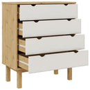 vidaXL OTTA barna-fehér tömör fenyőfa fiókos szekrény 76,5x39,5x90 cm