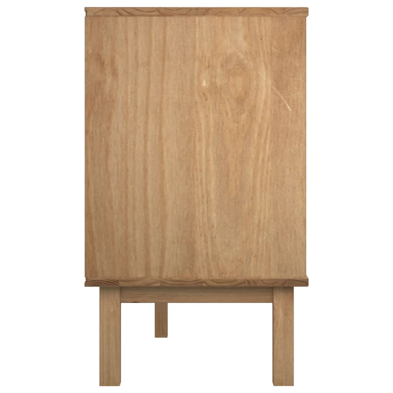 vidaXL OTTA barna-szürke tömör fenyőfa éjjeliszekrény 111x43x73,5 cm