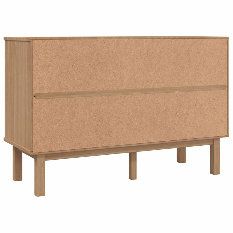 vidaXL OTTA barna-szürke tömör fenyőfa éjjeliszekrény 111x43x73,5 cm