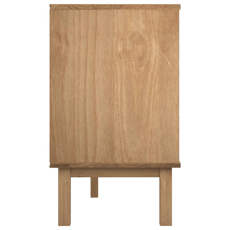 vidaXL OTTA barna-fehér tömör fenyőfa éjjeliszekrény 111x43x73,5 cm