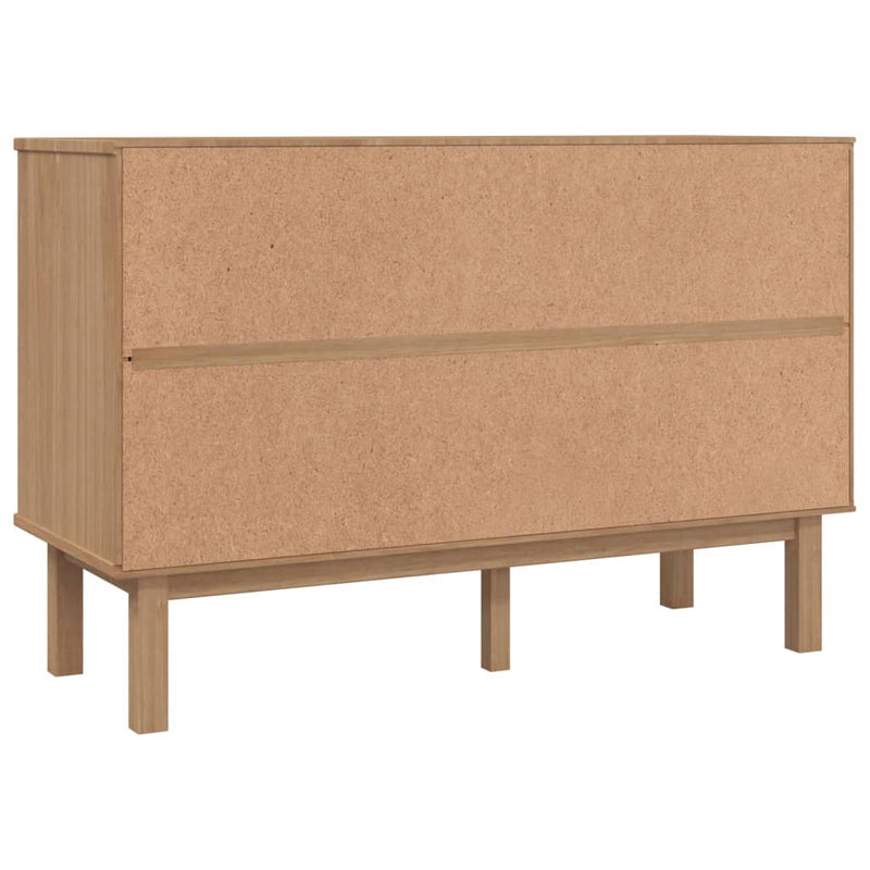 vidaXL OTTA barna-fehér tömör fenyőfa éjjeliszekrény 111x43x73,5 cm