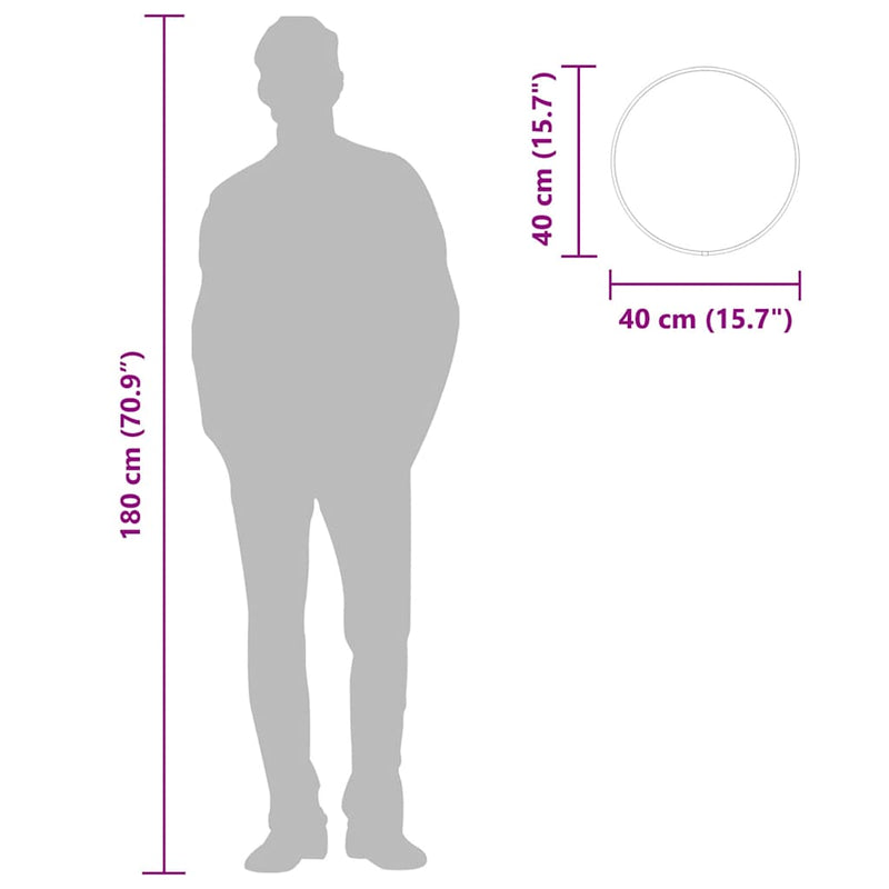 vidaXL ezüstszínű falitükör Ø 40 cm Kerek