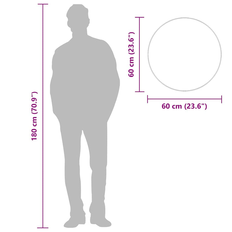 vidaXL arany falitükör Ø 60 cm Kerek