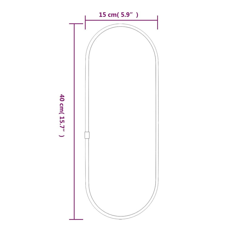 vidaXL ezüstszínű ovális falitükör 40x15 cm