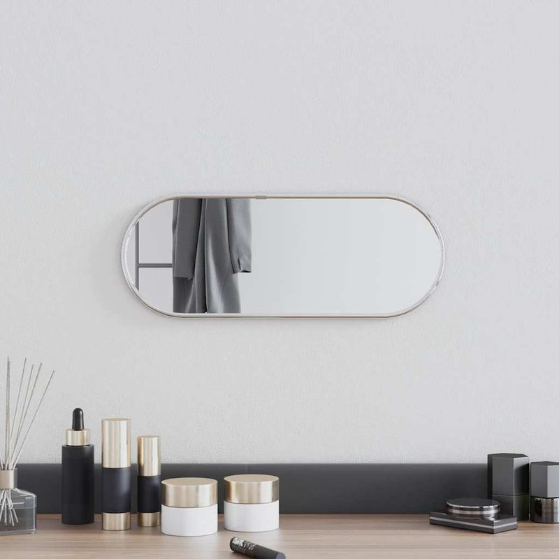 vidaXL ezüstszínű ovális falitükör 40x15 cm