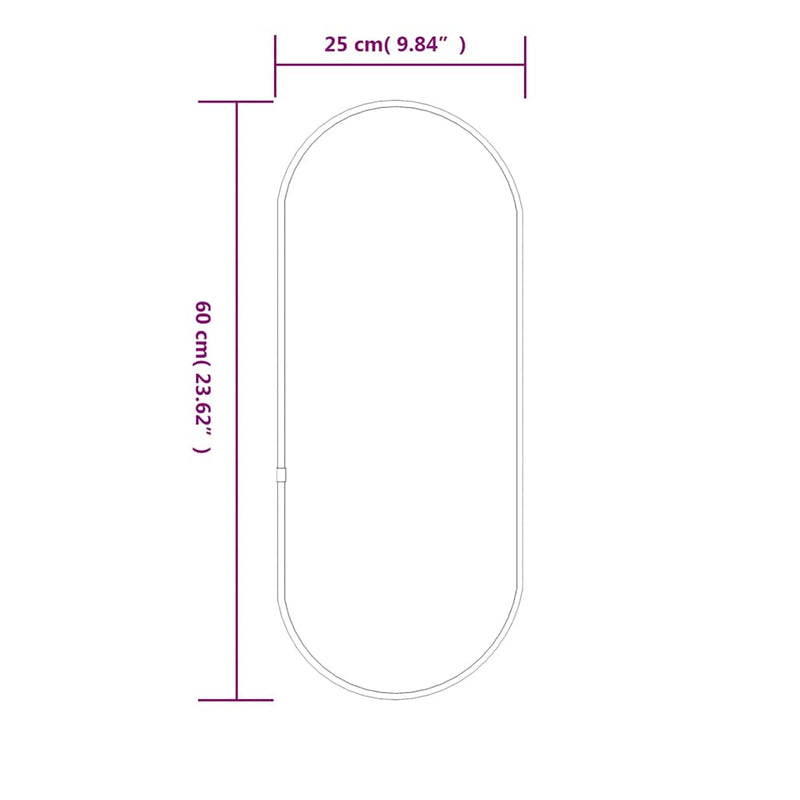 vidaXL aranyszínű ovális falitükör 60x25 cm