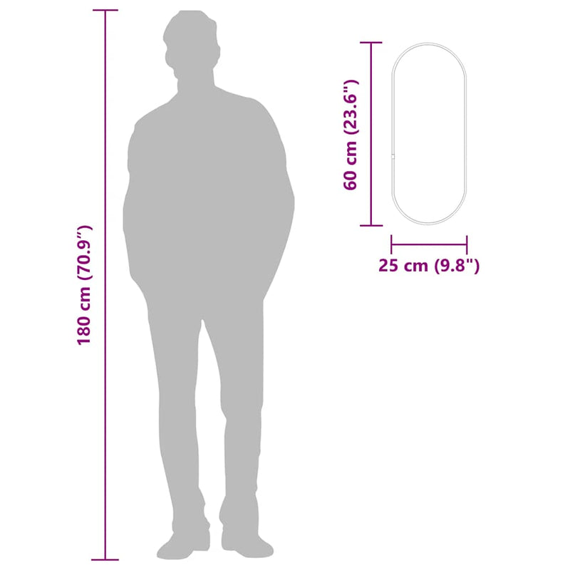 vidaXL aranyszínű ovális falitükör 60x25 cm
