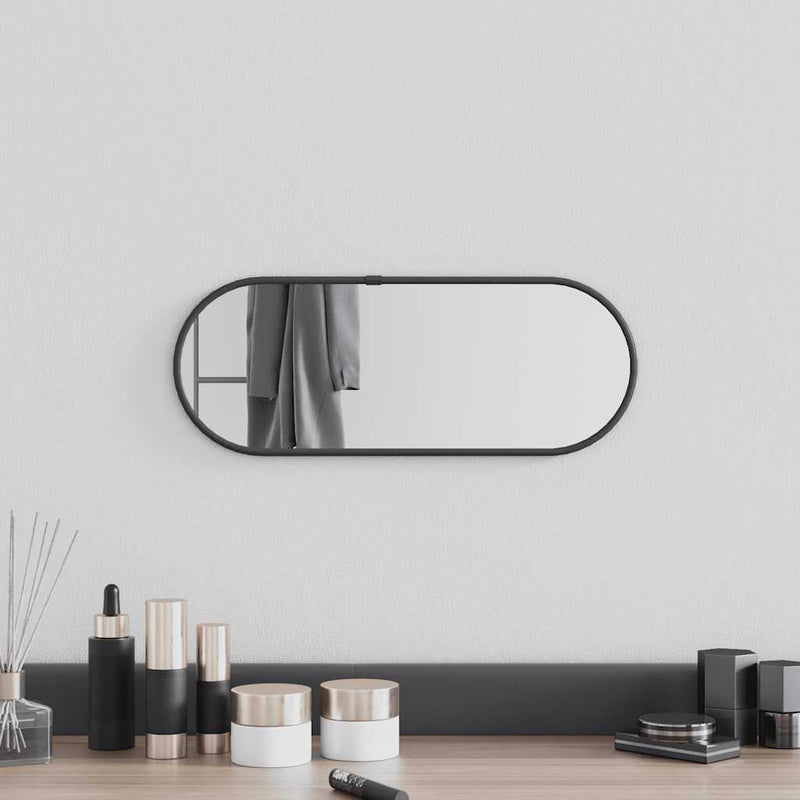 vidaXL fekete ovális falitükör 40x15 cm
