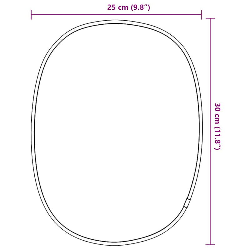 vidaXL fekete falitükör 30x25 cm