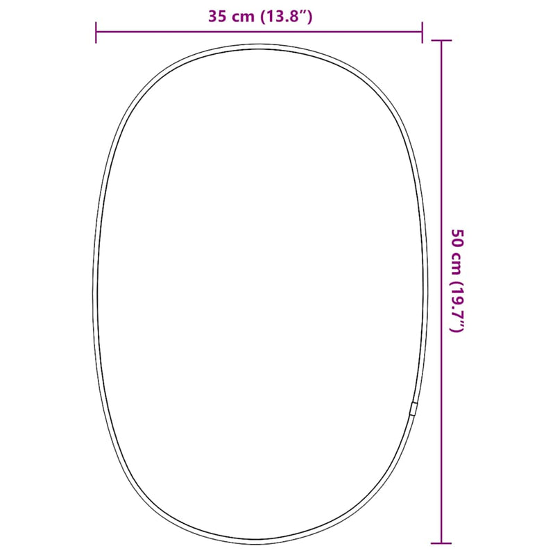 vidaXL fekete falitükör 50x35 cm