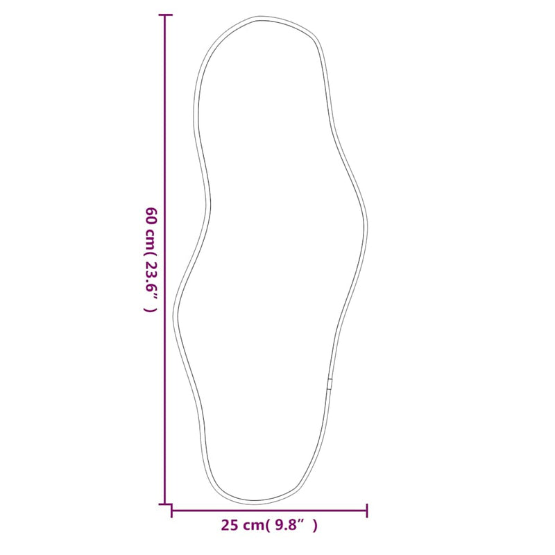 vidaXL fekete falitükör 60x25 cm