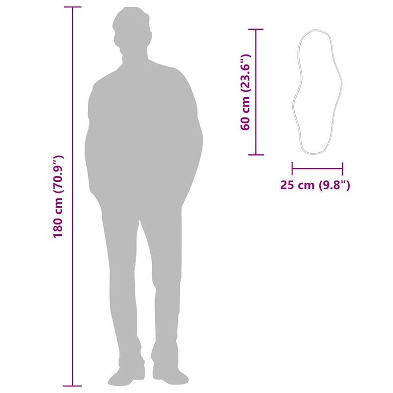 vidaXL fekete falitükör 60x25 cm